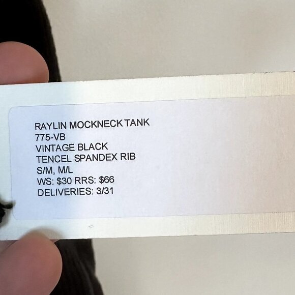 NWT MATE the Label Black Raylin Mockneck Tank - S/M - Picture 5 of 7